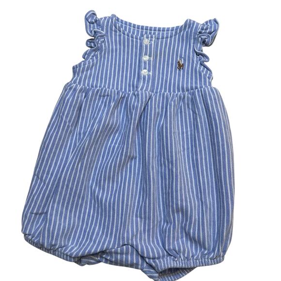 Ralph Lauren Baby Girl Knit Stripe Romper sz 3M - Picture 1 of 6